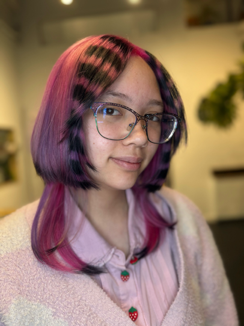 Raccoon stripes Alternative Hairstylist Austin TX